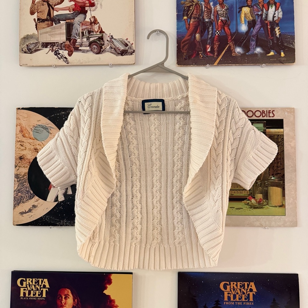 Emmelee for F.C. Cream Cable Knit Shrug